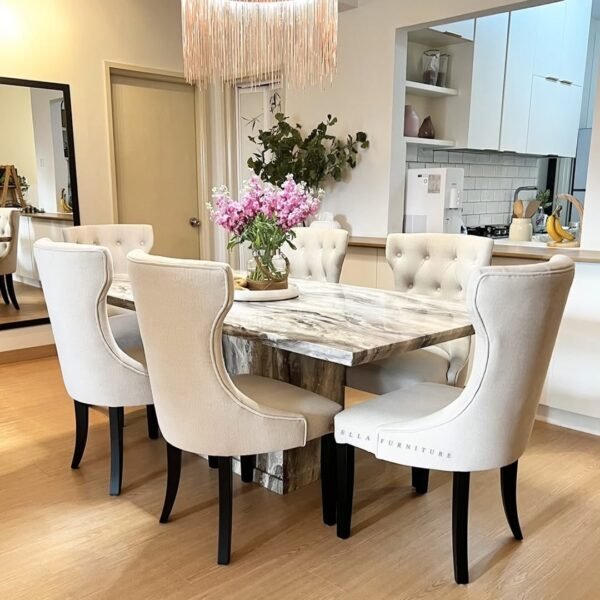 6 seater marble dinning set - Image 3