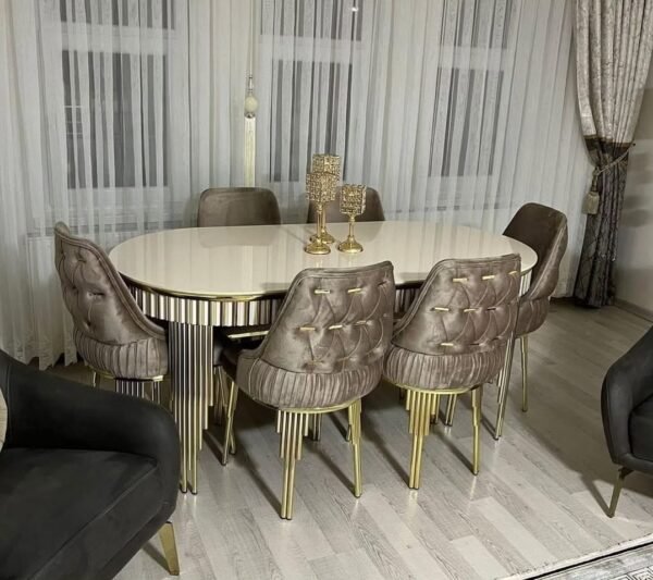 6 seater Marble dinning set - Image 2