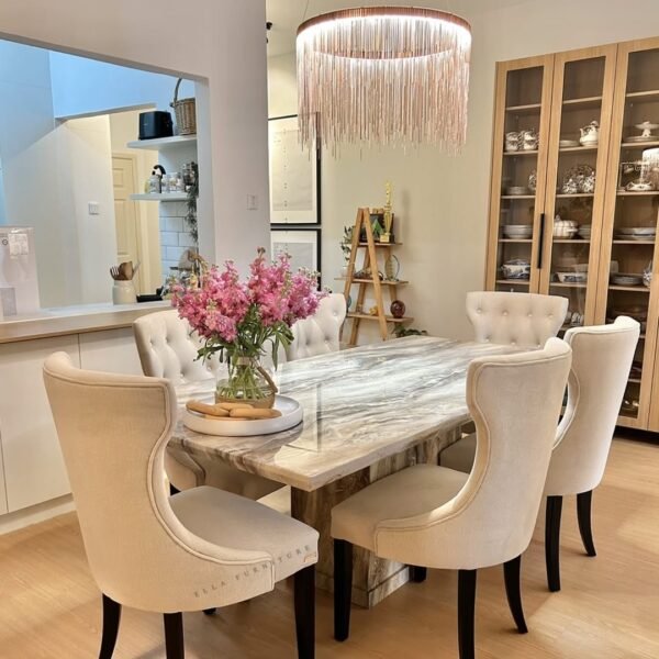 6 seater marble dinning set - Image 2